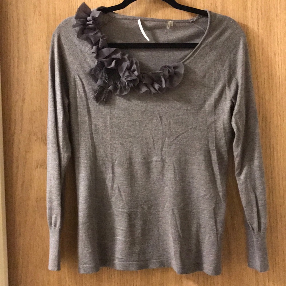 Tahari fringed sweater